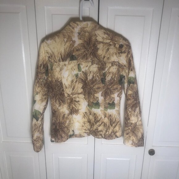 Vintage Analogy Beige Floral Embroidered Button Down Jacket. Women's - Size S - Picture 8 of 10